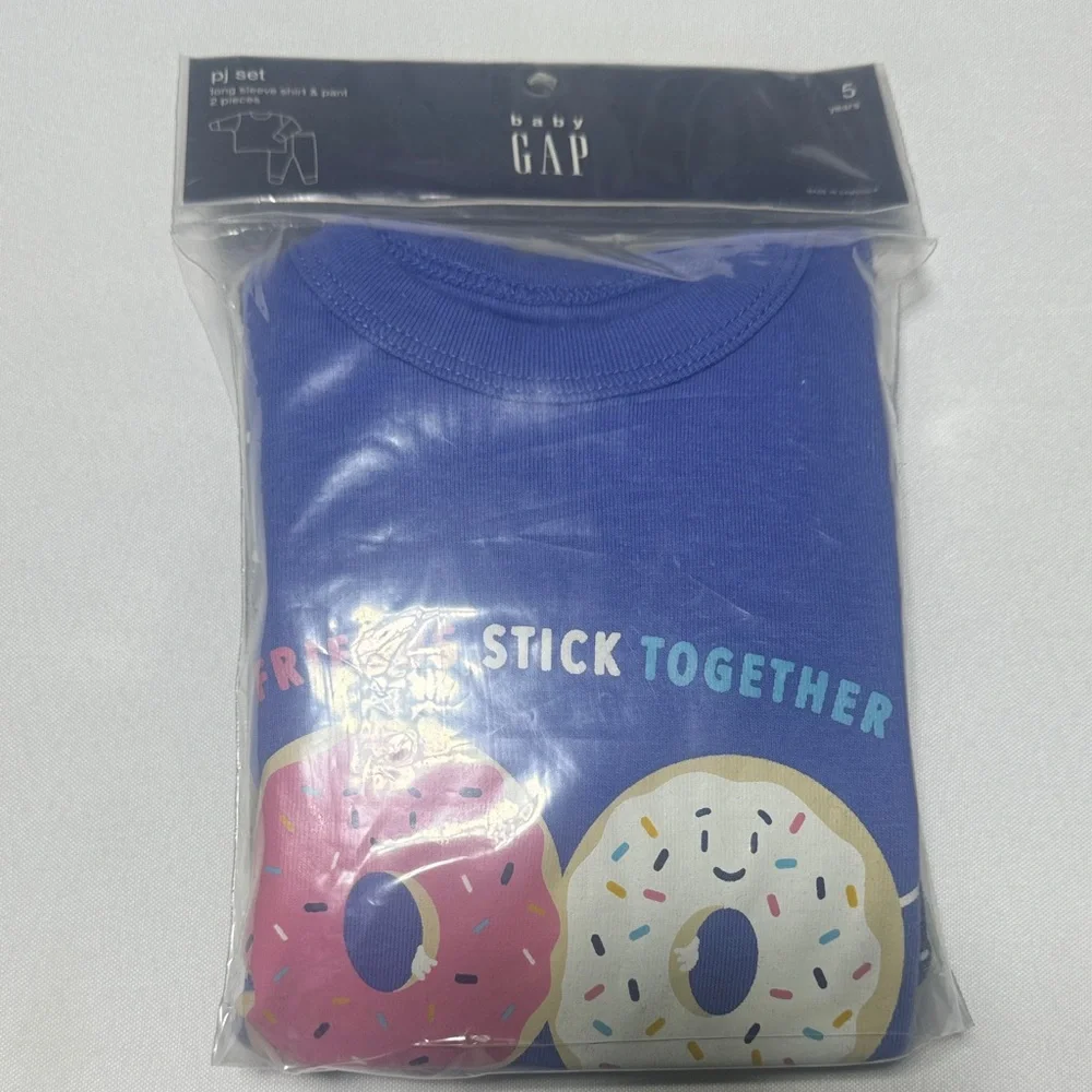 Blue Donut Graphic Pajama Set Size 5